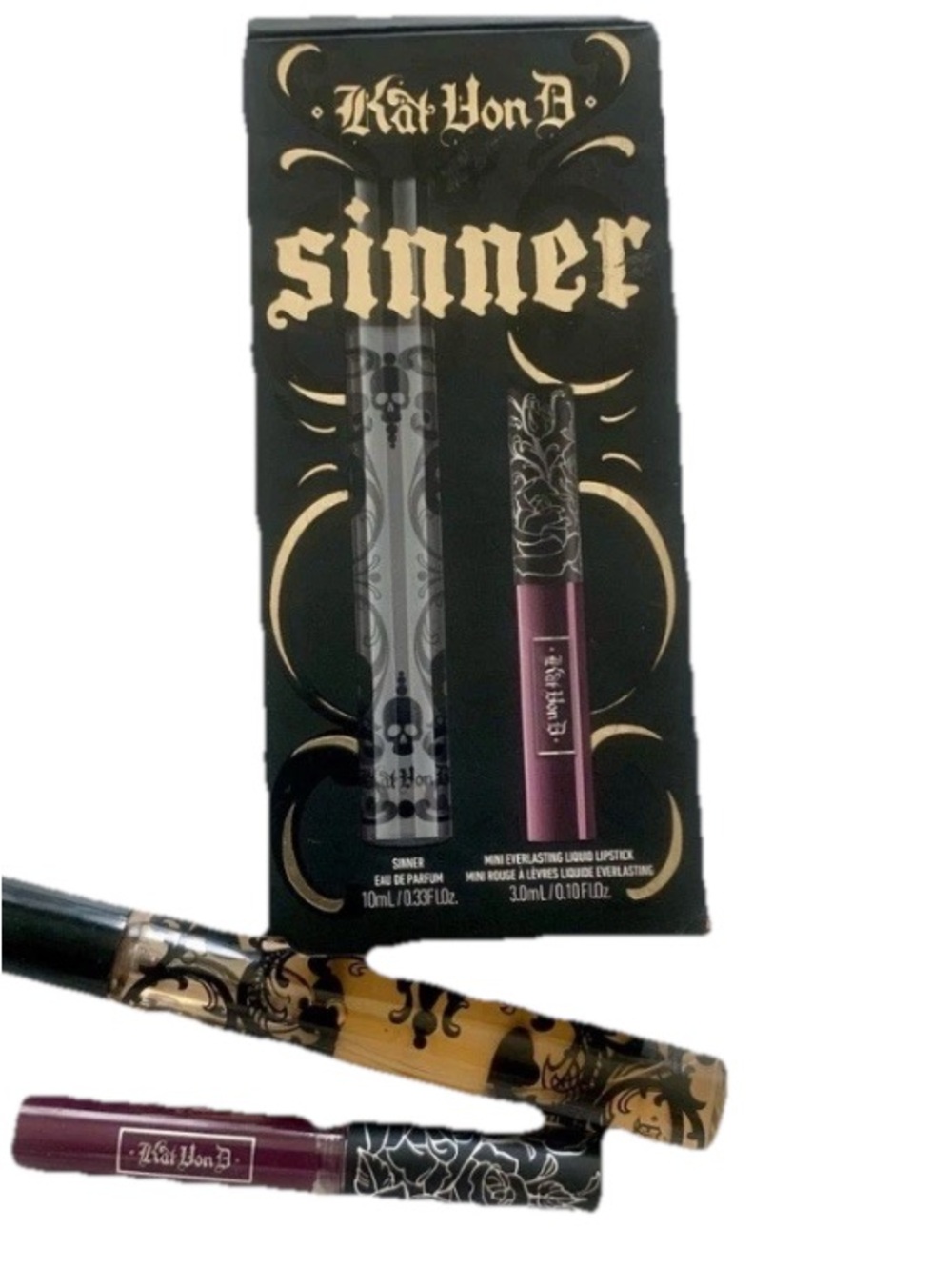 Kat Von D Sinner Perfume and Midnight Plum Lip Gloss Limited Edition Set